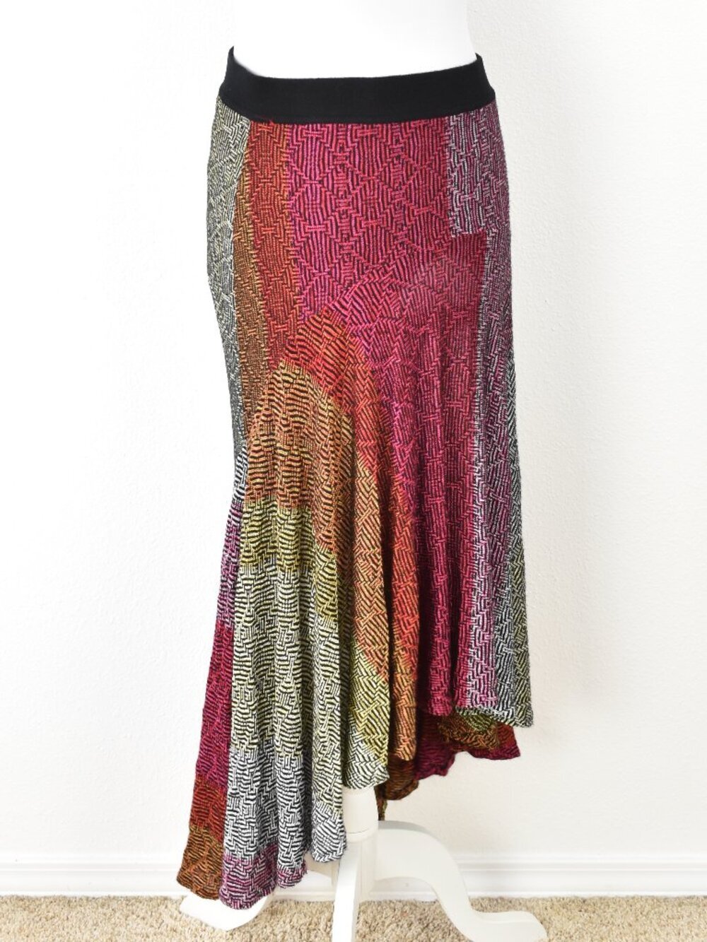 Anthropologie Cecilia Prado Abstract Midi High Low Skirt - M - Picture 8 of 9